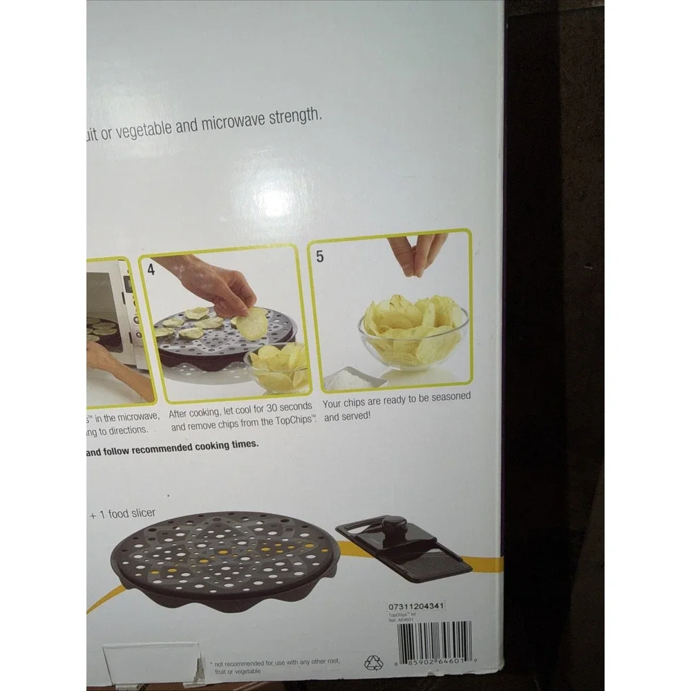 Mastrad TopChips Kit Microwave Potato Fruit Chips Maker & Food Slicer Set NIB